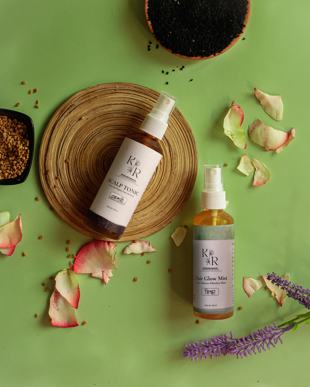 Minimalist hair care combo for scalp and length treatment