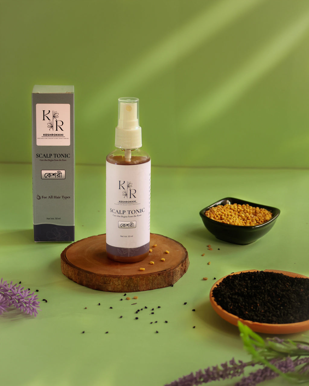 Lightweight non-oily Keshori scalp tonic spray for daily hair care Bangladesh