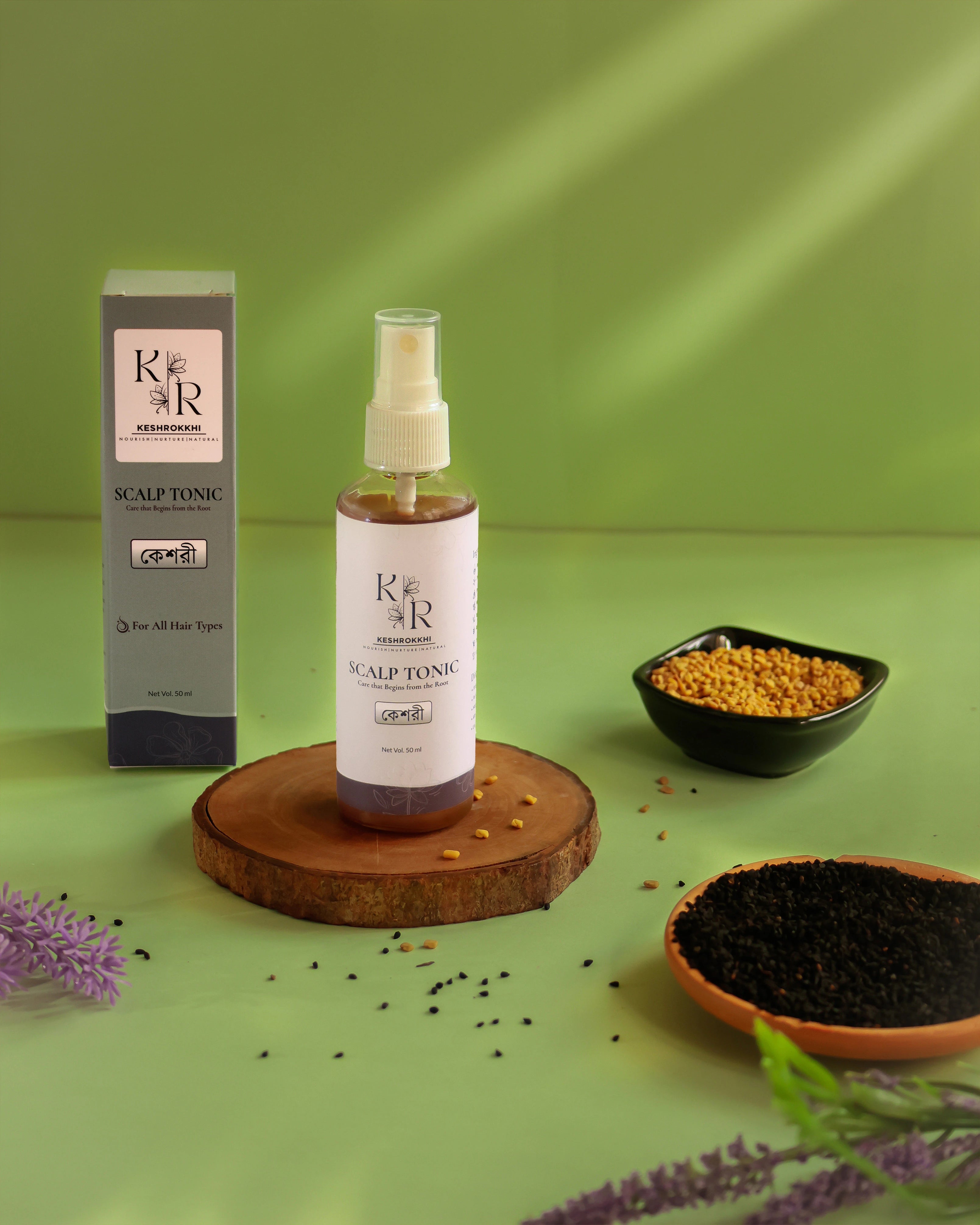 Lightweight non-oily Keshori scalp tonic spray for daily hair care Bangladesh