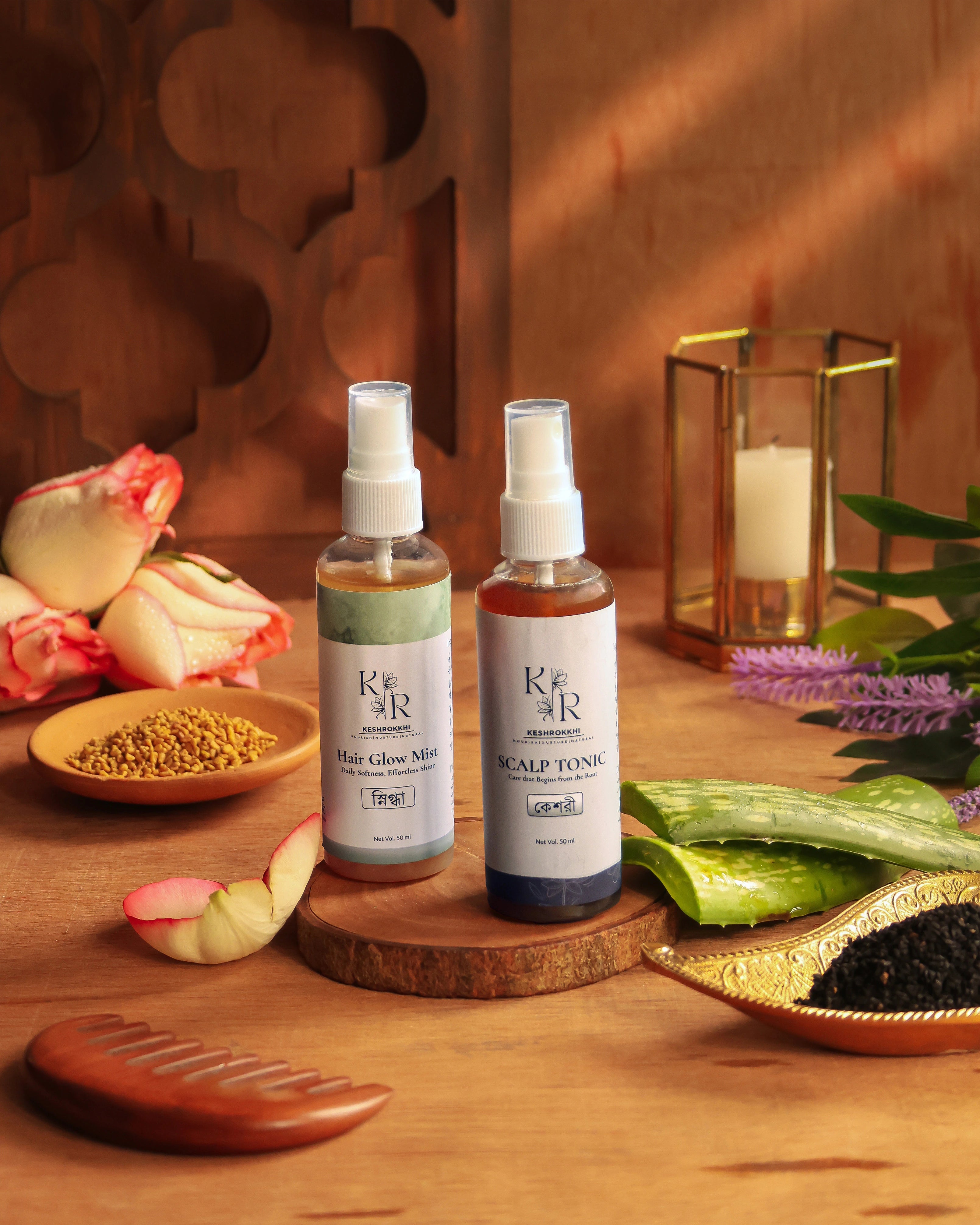 Snigdha and Keshori combo by KeshRokkhi for hair fall and frizz control Bangladesh